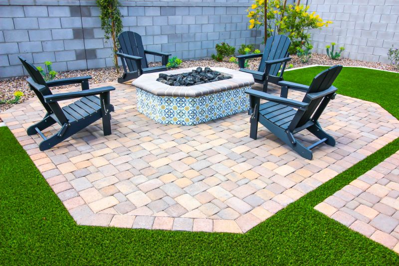 Paver patio with lighting features